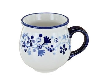 Taza de cerámica polaca hecha a mano con burbujas - 10 oz