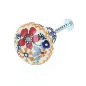Hand-Painted Ceramic Drawer Pulls, Polish Pottery Style Cabinet Knobs