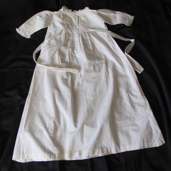 Lovely Vintage Antique Baby Infant Christening Gown Dress Cotton Mid Century 32" Long - Clothing Clothes Handmade Victorian