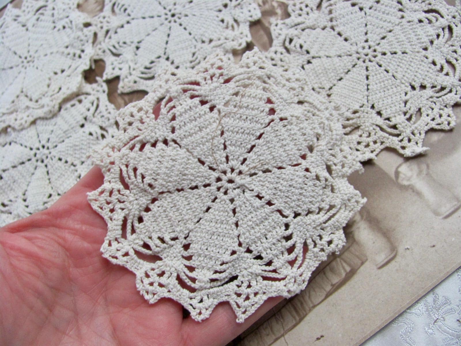 36 Doily Crochet Patterns for Elegant Handmade Home Decor 33 Small Round Crochet Doilies 4" 10cm // Rescued Upcycled