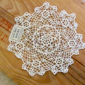 Doily Vintage Handmade Crocheted Doily 6&quot; Inch Round Unused  // Many others to choose from in my shop!