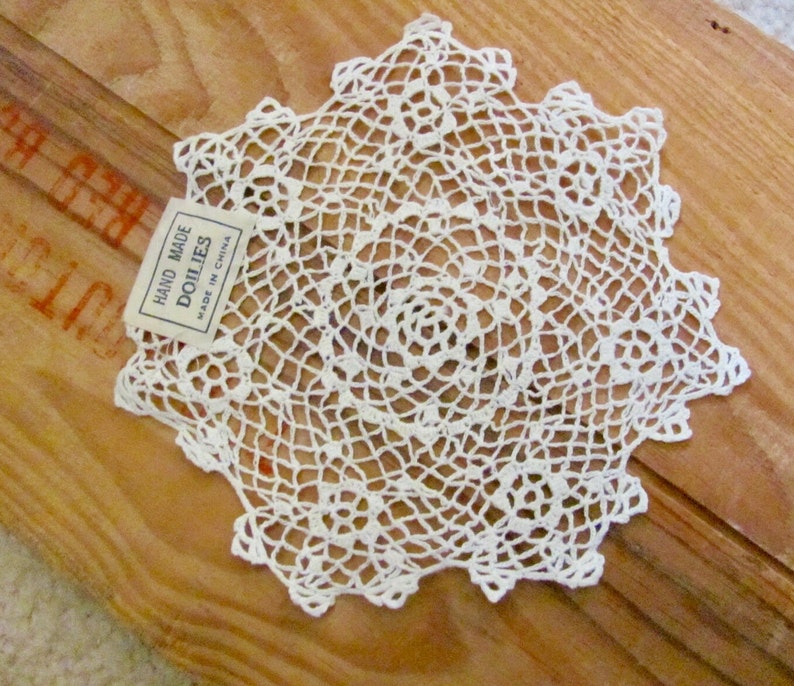 Doily Vintage Handmade Crocheted Doily 6 Inch Round Unused // Many others to choose from in my shop image 1