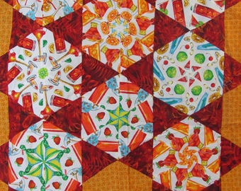 Lovely Vintage Hand Stitched Handmade Quilt Top // Patchwork Cotton Unfinished 50" x 40" Top Part Only