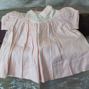 Lovely Antique Pink Cotton Baby Infant Dress - Size 12 Months Made in the Philippines