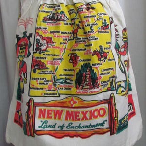 Beautiful NEW MEXICO Map Souvenir Apron Vintage Mid Century Nice // Antique Linens Hankies Table Cloths Napkins & More