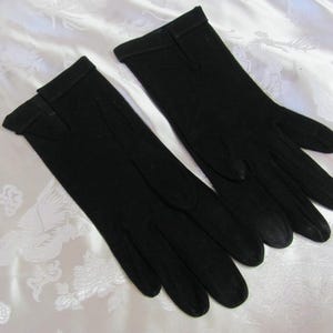 Vintage Black Suede Leather Soft Driving Gloves 8.5&quot; Long Small SIze 6.5 // Many others to choose from in my shop