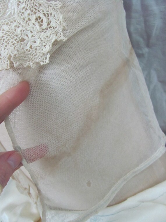 Antique Handmade Irish and Tambour Lace Bodice Ca… - image 5