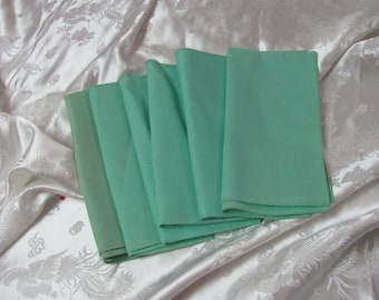 Napkins Set of 6 Solid Green Linen Napkins 17"  Dinner Tea Party Luncheon Cotton Linen Cloth Fabric