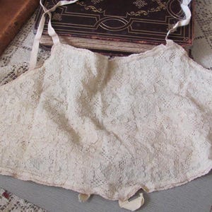 Lovely Antique Handmade Point de Gaze Lace Bra Brassiere Trousseau Camisole Early Century Lingerie Undergarment