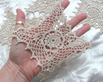 Small Square Crochet Doilies 5" 11cm // Rescued Upcycled Recycled Linens Lace Crafts Applique Patch Doily // Your Choice Quantity
