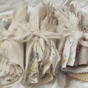 Lot Vintage Linens Doilies Lace Cotton Linen Cloth Fabric Pieces Bundle Embroidered Scraps Crafts Journal Snippets Slow Stitch Mystery Lot