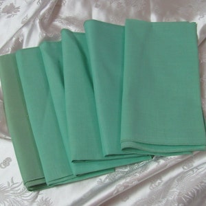 Napkins Set of 6 Solid Green Linen Napkins 17&quot;  Dinner Tea Party Luncheon Cotton Linen Cloth Fabric