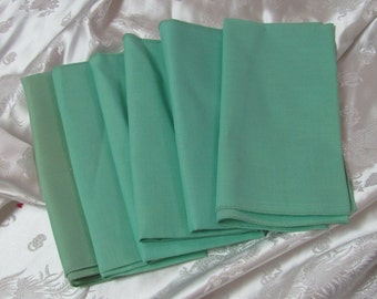 Napkins Set of 6 Solid Green Linen Napkins 17"  Dinner Tea Party Luncheon Cotton Linen Cloth Fabric