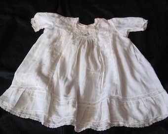 Reizendes Antike Baby Säugling Kleid Baumwolle Französische Spitze Frühes Jahrhundert - Kleidung Kleidung Handgemacht Viktorianisch