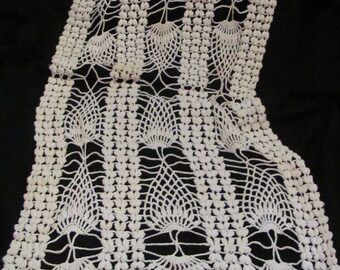 Doily Vintage Handmade Crocheted Doily Chair Scarf Couch Table Runner - 20" x 40" (#252)