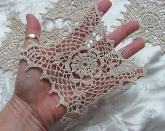 Small Square Crochet Doilies 5" 11cm // Rescued Upcycled Recycled Linens Lace Crafts Applique Patch Doily // Your Choice Quantity