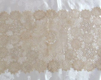 Wow! Amazing Crocheted Tatted Lace Rectangle Table Runner Place Mat Dresser Scarf Doily Doilies - 10&quot; x 17&quot; // Many others to choose from