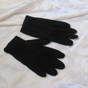 Crescendoe // Vintage Black Soft Nylon Wrist Gloves 7&quot; Long Size 7 Small // Many others to choose from in my shop