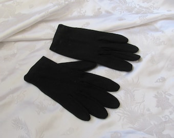 Crescendoe // Luvas vintage pretas de nylon macio com punho, 18 cm de comprimento, tamanho 7 (P) // Muitas outras opções disponíveis na minha loja