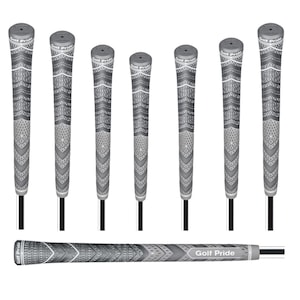 Set of 8 NEW Golf Pride MCC Plus4 Grips, Gray, Standard