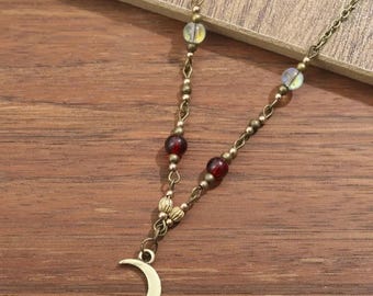 Boho Celestial Moon Neckalace