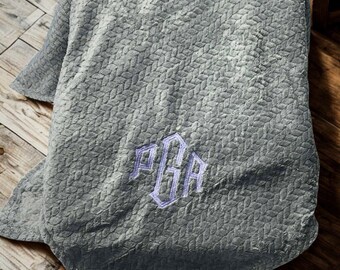 Customized monogram or name throw blanket