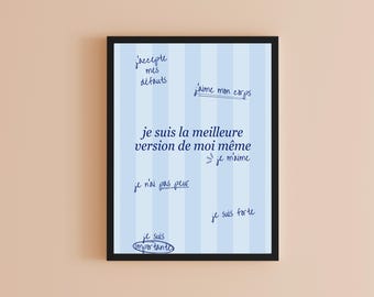 Positive affirmations poster | Personal development gift | Self-confidence poster | Motivational decoration | Digital version