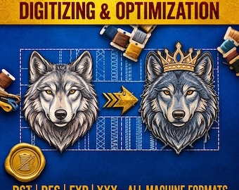 Custom Embroidery Digitizing Service, Logo and Image to Embroidery File Conversion, PES DST Formats for Cap, Patch & Apparel