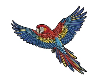 Macaw Embroidery Design – Detailed Machine Stitch Art – Digital Download