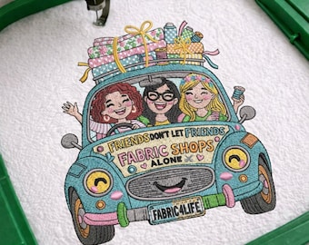 Fabric Friends Forever Embroidery Design – Cute Machine Embroidery Pattern | Instant Digital Download | PES, DST, EXP