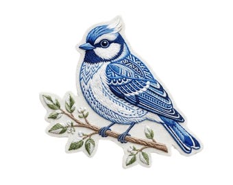 Blue Jay and Blossoms | Machine Embroidery Design File