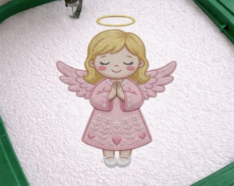 Angel Embroidery Design – Fairy Machine Embroidery Pattern | Religious Decor & Gifts | Instant Download