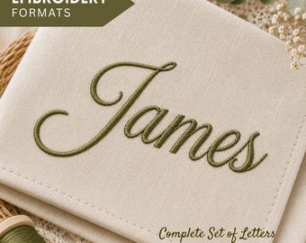 Script Embroidery Font BX | Cursive Embroidery Font | Handwritten Embroidery Fonts | Native BX Font | pes, dst, exp, jef, vp3