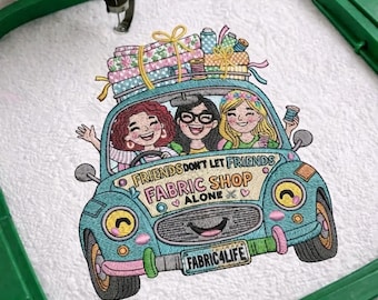 Fabric Friends Forever Embroidery Design – Cute Machine Embroidery Pattern | Instant Digital Download | PES, DST, EXP
