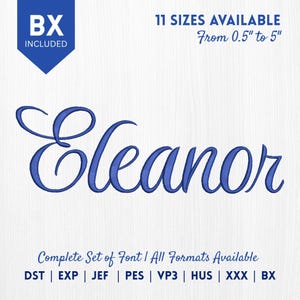 Police de broderie BX Script, police de broderie cursive, polices de broderie manuscrites, petite police de broderie, pes, dst, exp, jef, vp3