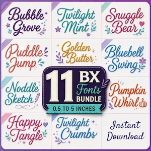 BX Cursive Machine Embroidery Font Monogram Script Alphabet Satin Stitch Font PES DST Jef Hus Boho Signature Font 11 Sizes, Instant Download