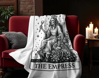 The Empress Tarot Horror Blanket Monarchy Major Arcana The Empress Blanket Oracle Cards witchcraft gifts goth blanket spooky blanket tarot