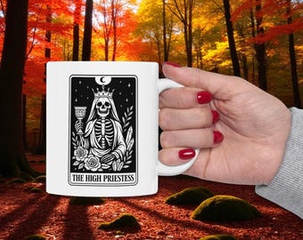 Tasse Hohepriesterin Hohepriesterin Tasse Tarot Tasse Tasse Witchy Tasse Die Hohepriesterin Tarot Hohepriesterin Tarot Vintage Reiter Warten Geschenke