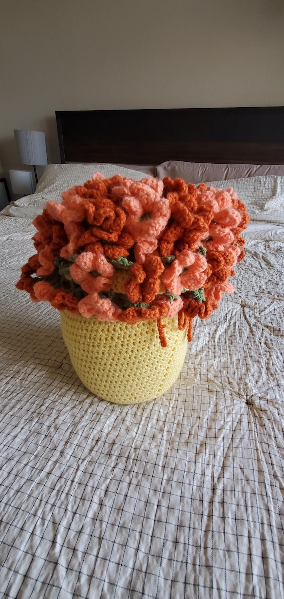Crochet Flower Bouquet Throw Blanket