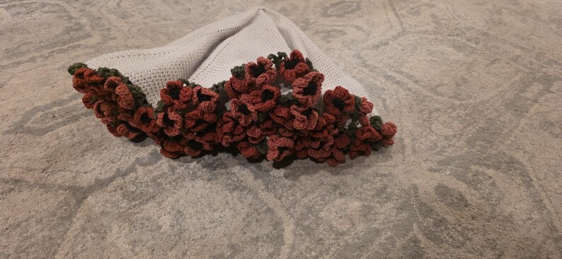 Crochet Flower Bouquet Throw Blanket image 7