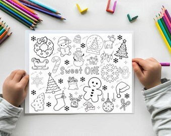 Sweet ONE Birthday coloring sheet TEMPLATE