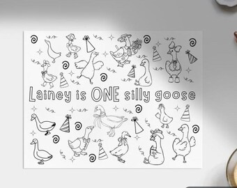 One Silly Goose Birthday coloring sheet TEMPLATE