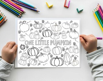 ONE little pumpkin Birthday coloring sheet TEMPLATE