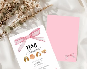Second Birthday Invitation-TWO let the dogs out