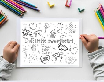 ONE little sweetheart- COLORING TEMPLATE