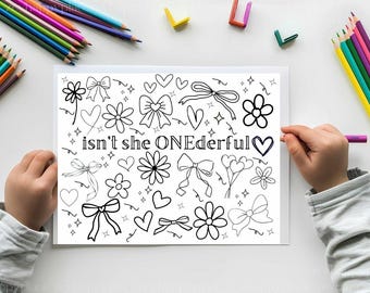 Birthday coloring sheet-ONEderful