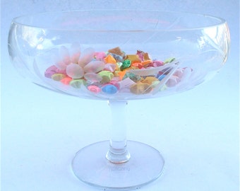 Vintage Crystal Bowl Toscany Crystal Fruit Bowl Vintage Crystal Serving Bowl Stem Crystal Compote Crystal Serving Dish Toscany Virna Compote