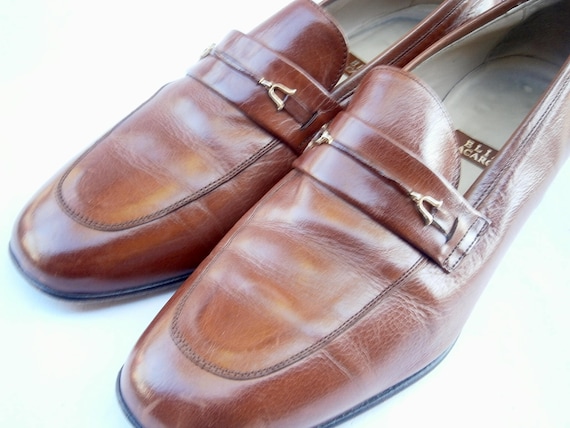 cognac shoes heels