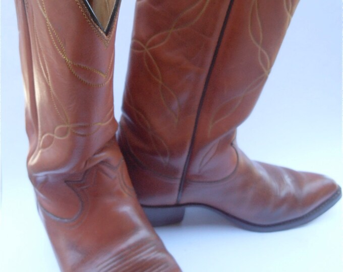 Vintage Mens Boots Vintage Brown Cowboy Boots Vintage Tony Etsy