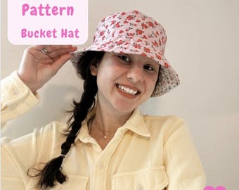 Bucket Hat Sewing Pattern, Reversible Hat, Summer Bucket Hat Sewing Pattern, Bucket Hat Pattern, Sun Hat PDF pattern, DIY Summer hat pattern